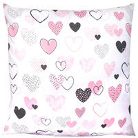 Poszewka bawełniana Serduszka morela LOVE 50x60