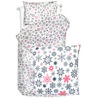 Pościel bawełniana Śnieżynki czerwone 140x200