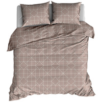 Pościel bawełniana Beżowa siatka 180x200