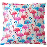Poszewka bawełniana Flamingi neonowe 40x40