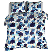 Pościel flanelowa Hexagon kobalt 160x200