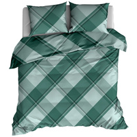 Pościel flanelowa Krata zielona 220x200