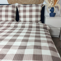 Pościel z kory Krata beżowa 180x200