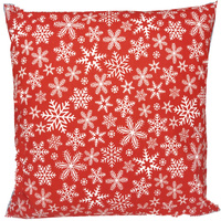 Poszewka bawełniana Płatki śniegu w czerwieni 40x40