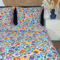 Pościel z kory Łowicka na bieli 160x200