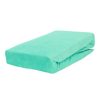 Prześcieradło frotte z gumką miętowe 80x180