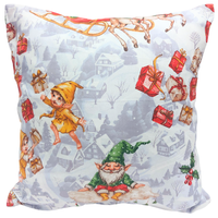 Poszewka bawełniana Mikołaje w saniach 50x70