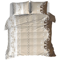 Pościel flanelowa Ornament brąz 160x200