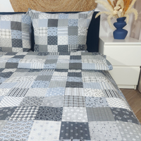 Pościel z kory Patchwork szary 140x200