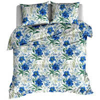 Pościel bawełniana Kobaltowe kwiaty 180x200