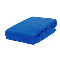 Prześcieradło frotte z gumką kobaltowe 120x200