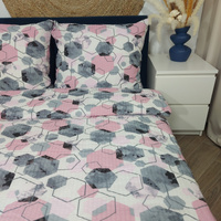 Pościel z kory Hexagon róż 200x220