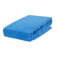 Prześcieradło frotte z gumką niebieskie 80x180