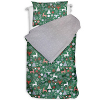 Pościel bawełniana Renifery zielone 135x200