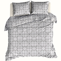 Pościel bawełniana Szara siatka 180x200