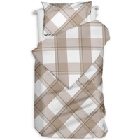 Pościel flanelowa Krata beżowa 140x200