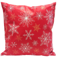 Poszewka bawełniana Lodowe gwiazdki w czerwieni 40x60