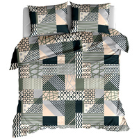 Pościel bawełniana Patchwork oliwka 160x200