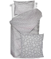 Pościel bawełniana Płatki śniegu w szarości 140x200