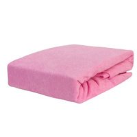 Prześcieradło frotte z gumką jasno różowe 80x180