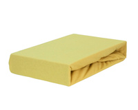 Prześcieradło jersey z gumką musztardowe 60x120