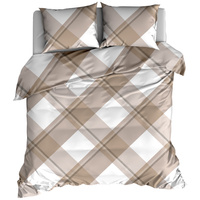 Pościel flanelowa Krata beżowa 160x200