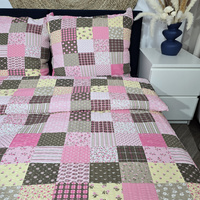 Pościel z kory Patchwork różowy 160x200