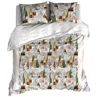 Pościel bawełniana Domki skrzaty 180x200
