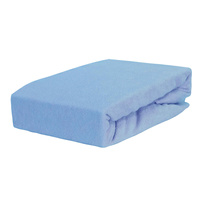 Prześcieradło frotte z gumką błękitne 80x180