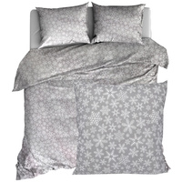 Pościel bawełniana Płatki śniegu w szarości 160x200