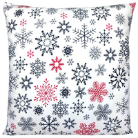 Poszewka bawełniana Śnieżynki czerwone 50x60