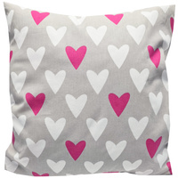 Poszewka bawełniana Malinowe serca 50x60