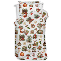 Pościel bawełniana Renifery retro zielone 140x200