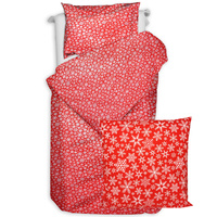 Pościel bawełniana Płatki śniegu w czerwieni 140x200