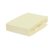 Prześcieradło frotte z gumką kremowe 80x180