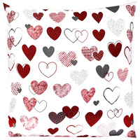 Poszewka bawełniana Serduszka czerwone "LOVE" 50x70
