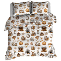 Pościel bawełniana Renifery retro 160x200