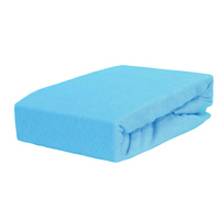 Prześcieradło frotte z gumką turkusowe 80x180